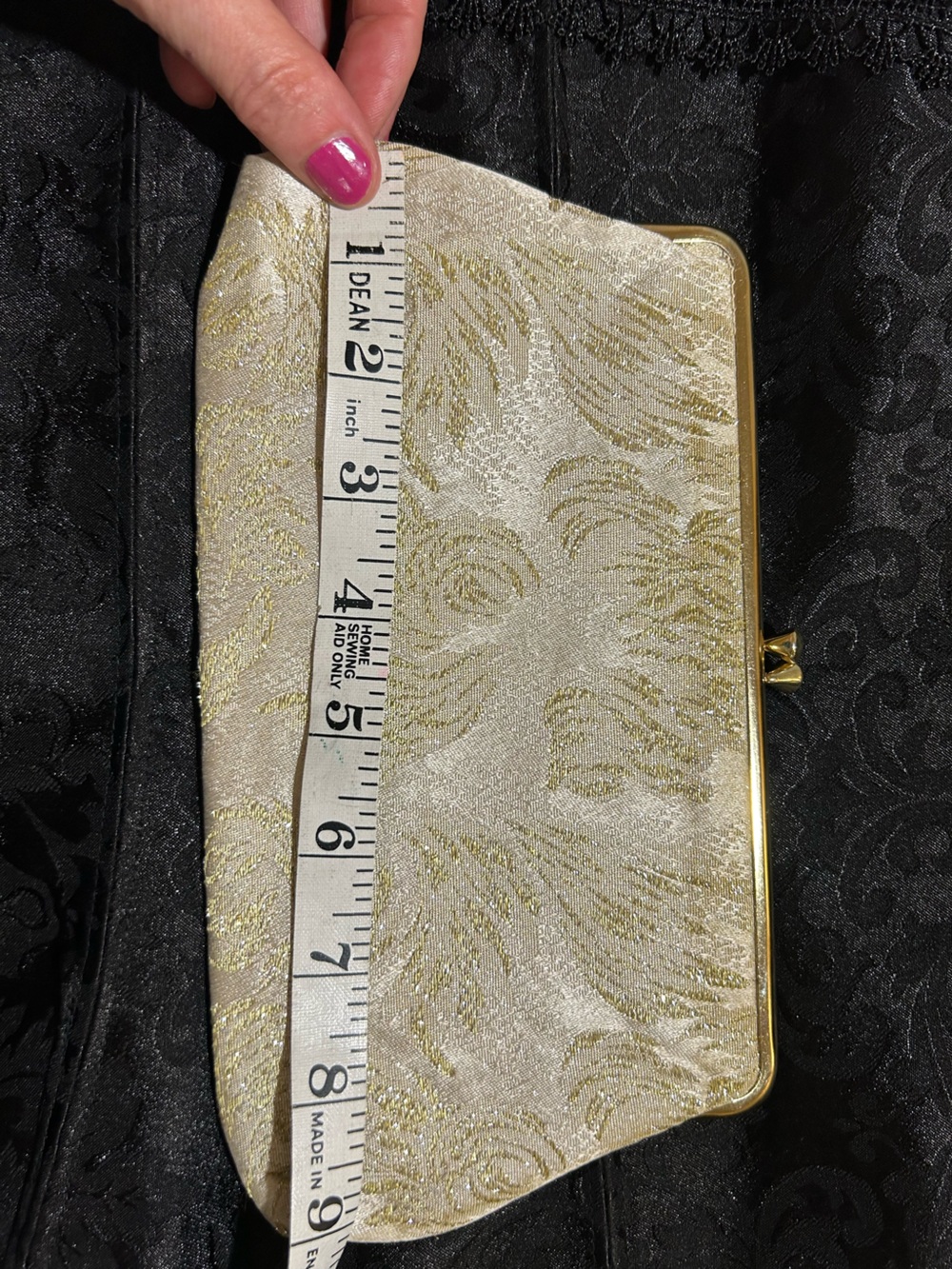 Elegant Cream and Gold Evening Clutch - Women's Bag Vintage